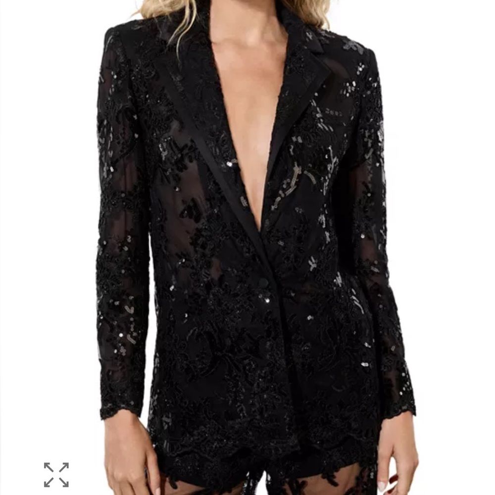 Alice and Olivia
Judith Embellished Sheer Lace Notch Collar Blazer - Picture 3 of 8